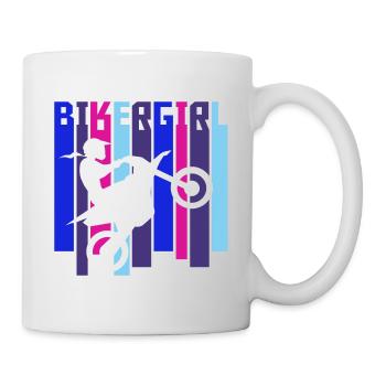 Bikergirl Wheelie Biker-Girl Motocross Biker Girl - Mug - white - Right