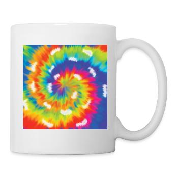 Modèle de teinture de cravate - cadeau coloré d’amoureux d’art d’arc-en-ciel - Mug blanc - blanc - Droite