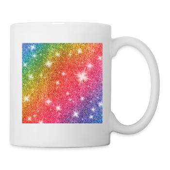 Regenbogen, bunte Design Geschenk für Frauen & Mädchen - Tasse - Weiß - Rechts