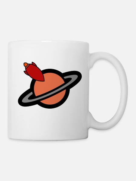 direction la planète Saturne - Mug blanc - blanc