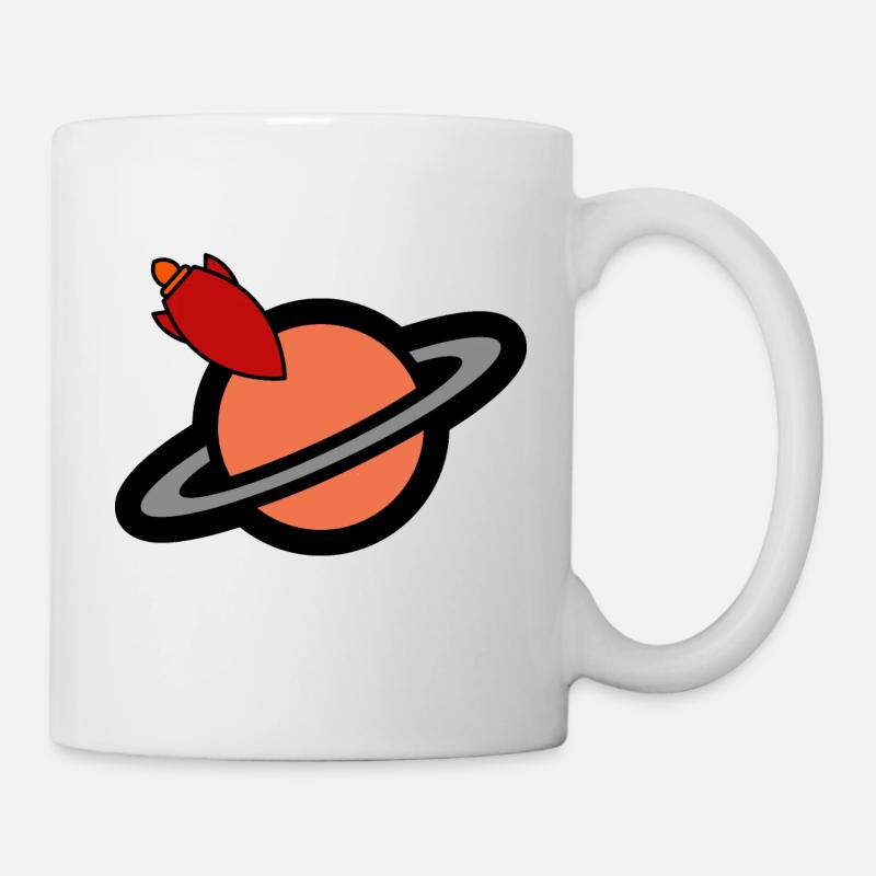 direction la planète Saturne - Mug blanc - blanc