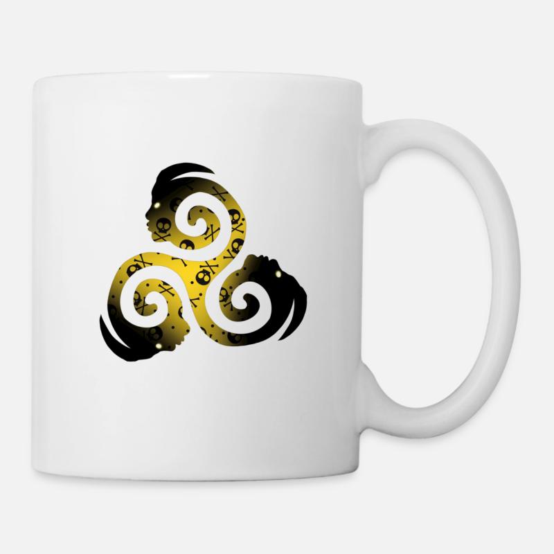 Triskèle Fond skulls - Mug blanc - blanc