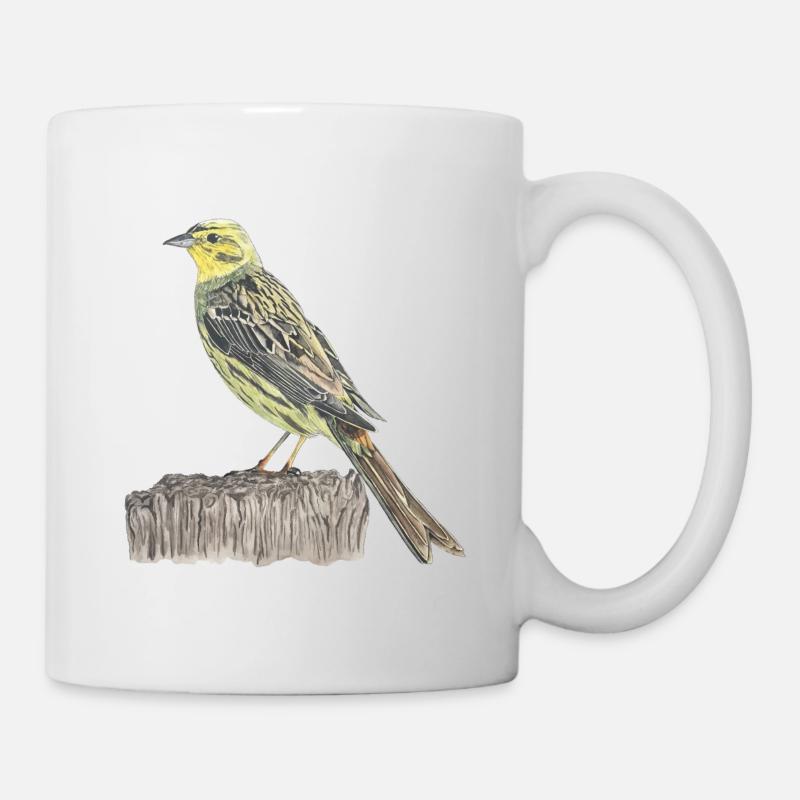 Goldammer Vogel - Tasse - Weiß
