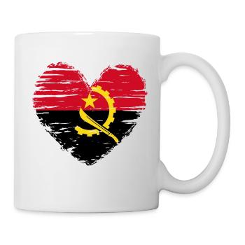 Angola Herz Flagge Fahne Wappen - Tasse - Weiß - Rechts