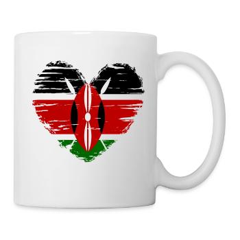 Kenya Heart Flag Flag Coat of Arms - Mug - white - Right