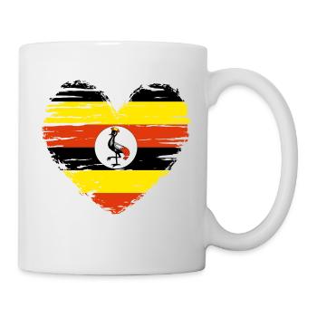 Uganda Heart Flag Flag Coat of Arms - Mug - white - Right