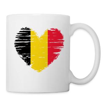 Belgique coeur drapeau blason - Mug blanc - blanc - Droite