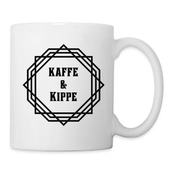Kaffee Kippe - Bauarbeiter Frühstück Cooler Spruch - Tasse - Weiß - Rechts