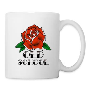 Rose old school - Tasse - Weiß - Rechts