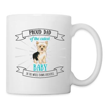 Fier papa de chien de fête des pères chien Yorkshire Terrier - Mug blanc - blanc - Droite