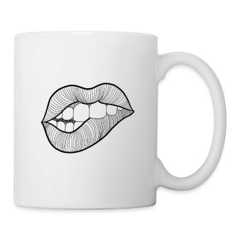 Levres mund linework - Tasse - Weiß - Rechts