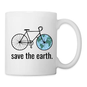 save the earth_Fahrrad_black_world color - Mug - white - Right
