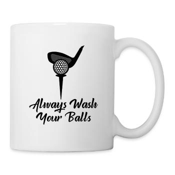 Lavez toujours vos boules - Mug blanc - blanc - Droite