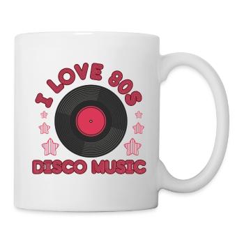 Funny retro i love 80s disco music pop gift - Tasse - Weiß - Rechts