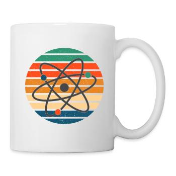 Science, retro sunset stripes - atom symbol - Mug - white - Right