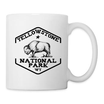 Yellowstone NP black bison - Mug - white - Right