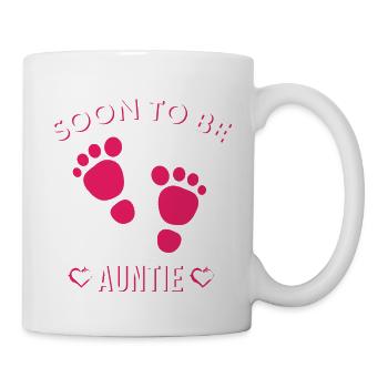 Soon to be aunt, Cute Aunt, New Aunt, Funny Auntie - Mug - white - Right