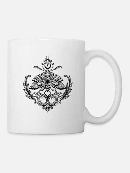 Falter avec wicca symbole et décorations - Mug blanc - blanc