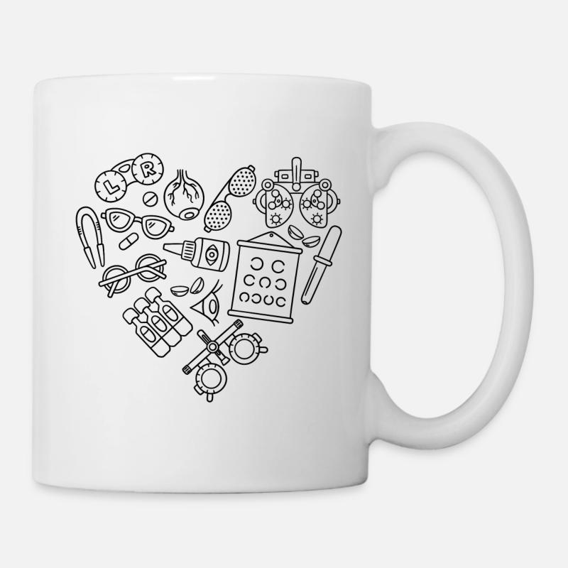 Augenoptiker Optiker Augenarzt Herz - Tasse - Weiß
