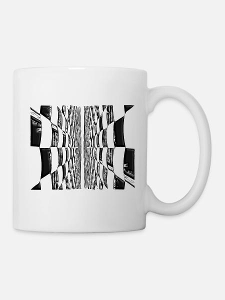 Abstraite vintage lignes motifs - Mug blanc - blanc