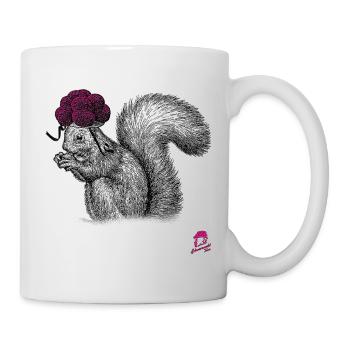 Noir-forêt-noire écureuil avec chapeau - Mug blanc - blanc - Droite