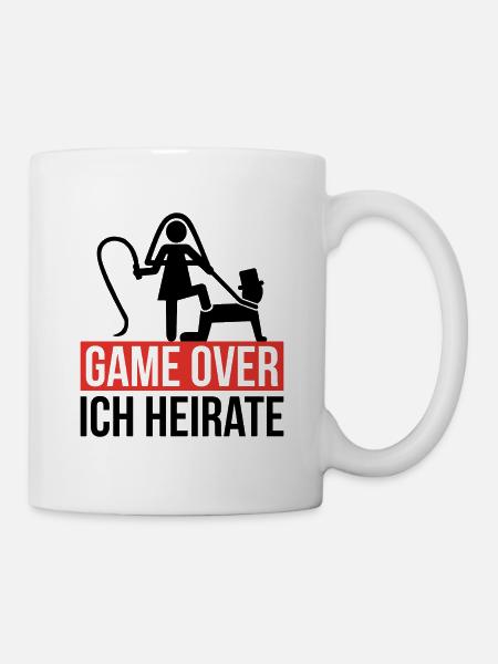 Game over ich heirate Geschenk Hochzeit Braut - Tasse - Weiß