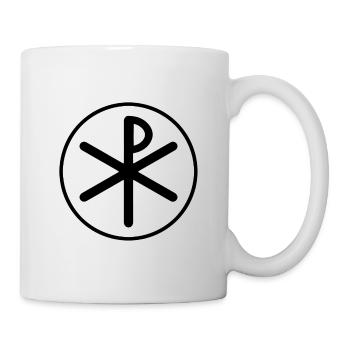 Christian Chi Rho Symbol in black - Mug - white - Right