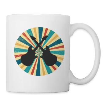 Vintage Gitarre - Tasse - Weiß - Rechts