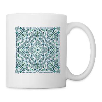 Paisley Pattern - Mandala, Mosaic, Flower Print - Mug - white - Right