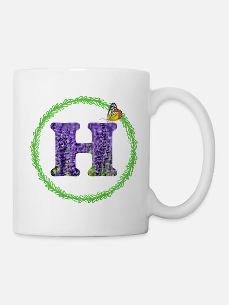 lavendel h - Tasse - Weiß