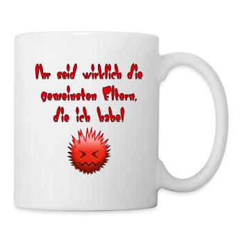 Die gemeinsten Eltern - Tasse - Weiß - Rechts