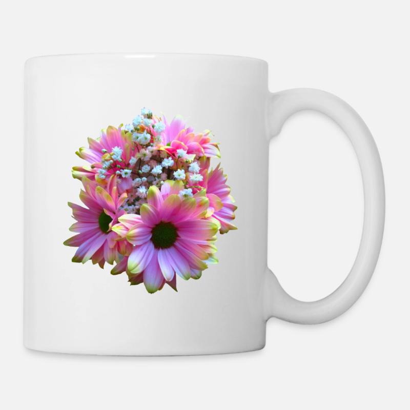 Fleur, Bouquet, fleur rose, fleurs de fleur, fleurs marénies florales - Mug blanc - blanc