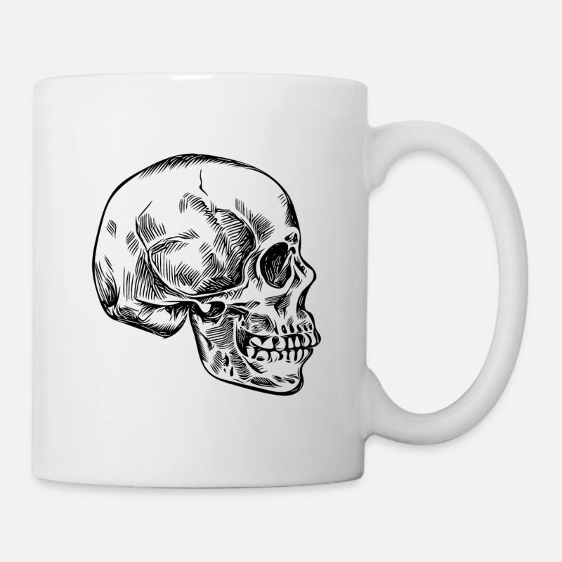 Schädel in Vintage Optik - Tasse - Weiß
