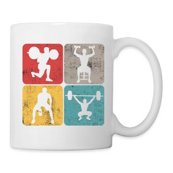 Squat Barbell Dumbbell Fitness Training Gym - Mug - white - Right