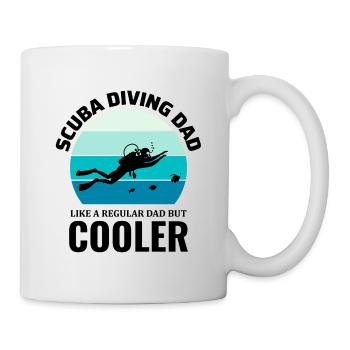 Tauchen Taucher Tauchen Schwimmen Papa Väter Tag - Tasse - Weiß - Rechts