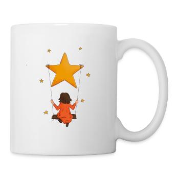 Fille balançoire étoile Laura - Mug blanc - blanc - Droite
