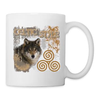 kelten 9 mit wolf und triskele - Tasse - Weiß - Rechts