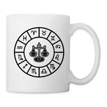 Waage Sternzeichen Kreis Minimal - Tasse - Weiß - Rechts