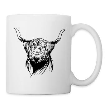 Vaches écossaise de boeuf de haute-terre cadeau agriculteur - Mug blanc - blanc - Droite