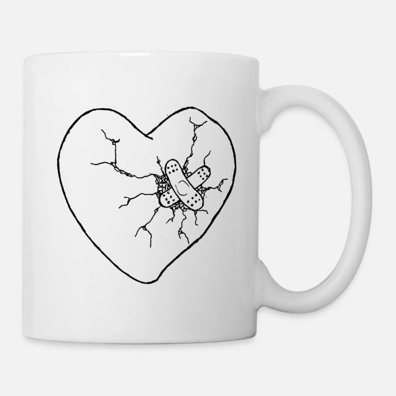 Coeur brisé guéri - Mug blanc - blanc