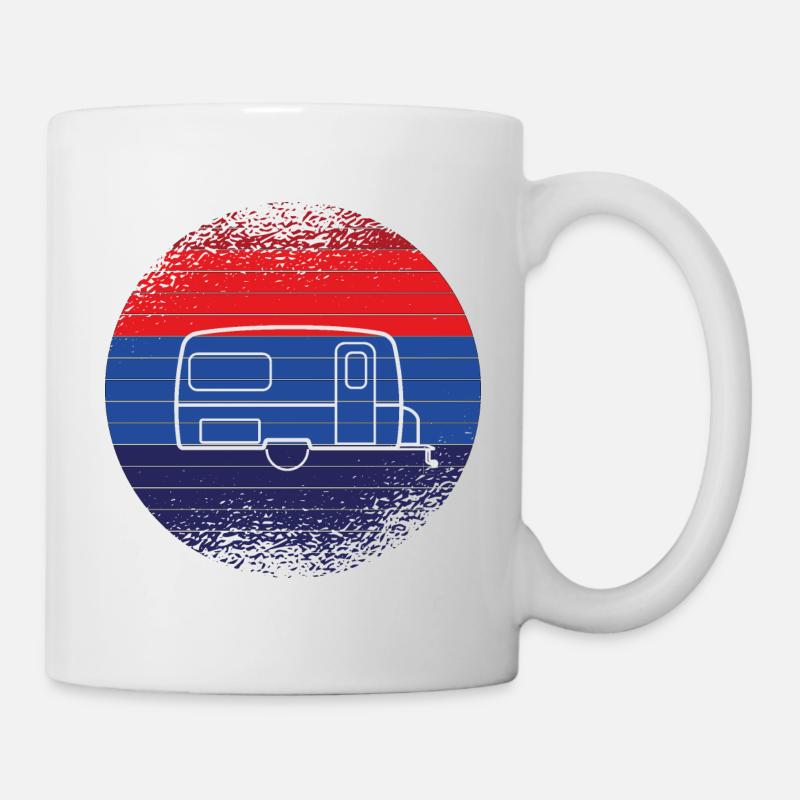 Retro Wohnwagen - Tasse - Weiß