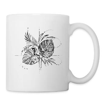 Monstera deliciosa Pflanze - Tasse - Weiß - Rechts