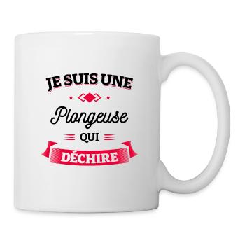 PLONGEUSE QUI DÉCHIRE - Mug blanc - blanc - Droite