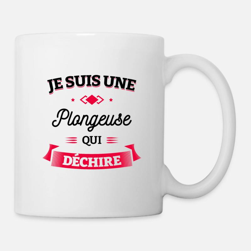 PLONGEUSE QUI DÉCHIRE - Mug blanc - blanc