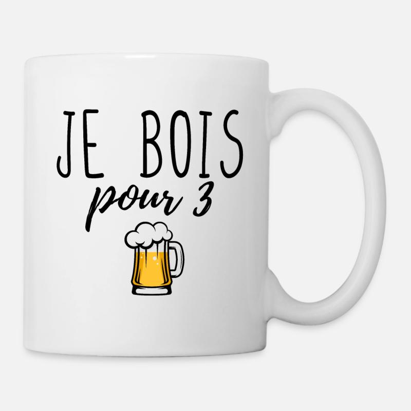 Je bois pour 3 - Mug blanc - blanc