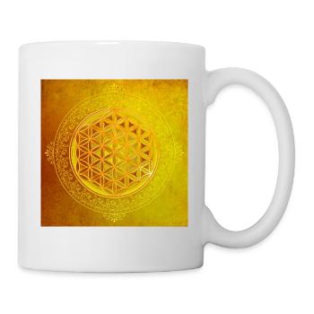 Flower of Life -Vintage Frame Mandala 3 - Mug - white - Right