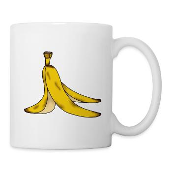 Banane Bananenschale vorsicht rutschig - Tasse - Weiß - Rechts