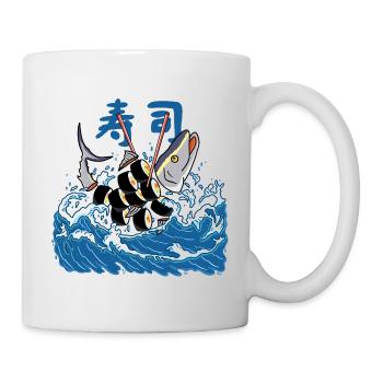 Sushi de thon dans la vague - Mug blanc - blanc - Droite