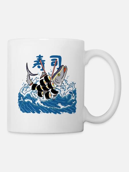 Sushi de thon dans la vague - Mug blanc - blanc
