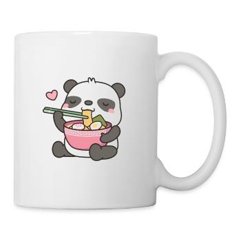 Süße Panda liebt Ramen Nudeln Doodle - Tasse - Weiß - Rechts